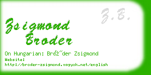 zsigmond broder business card